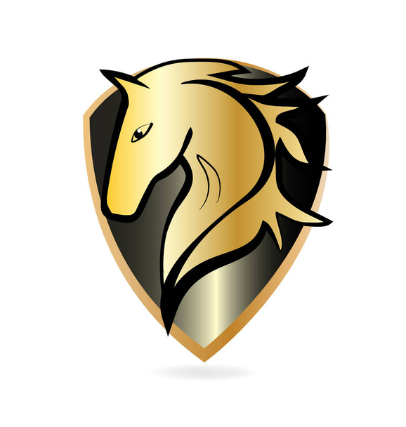Vecteur icône emblème cheval doré
 - Vecteur, image