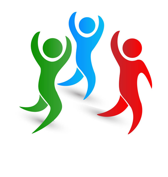 Teamwork friendship people logo - Vector, Image