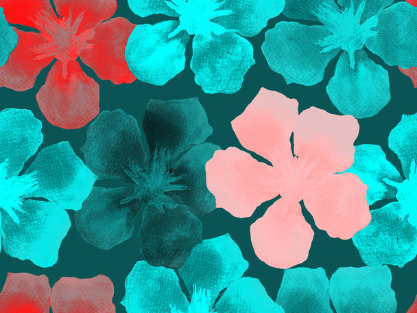 Hawaiian watercolor pattern.  - Photo, image