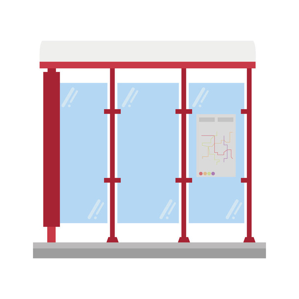 Illustration vectorielle de dessin animé mignon d'un arrêt de bus ou de tram
 - Vecteur, image
