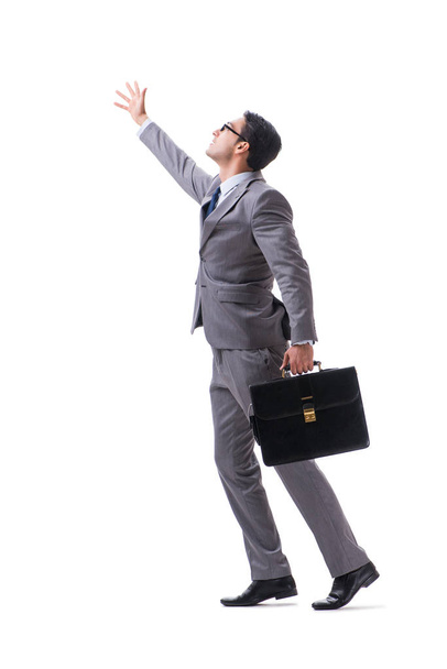 Бізнесмен з портфелем ізольовані на білому
  - Фото, зображення