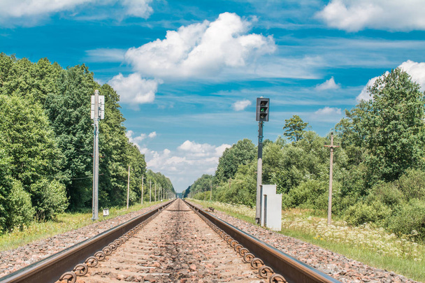 Demiryolu demiryolu ile manzara - Fotoğraf, Görsel