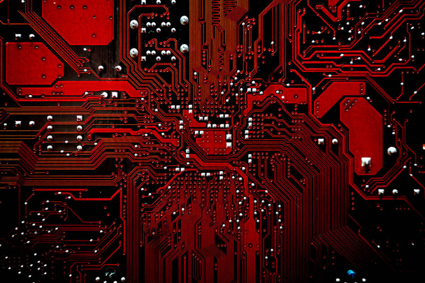 Closeup electronic circuit board background. Computer hardware. - Photo, Image