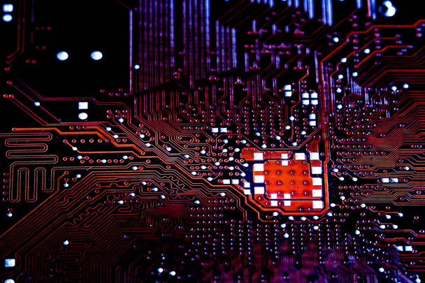 Closeup fundo placa de circuito eletrônico. Equipamento informático
. - Foto, Imagem
