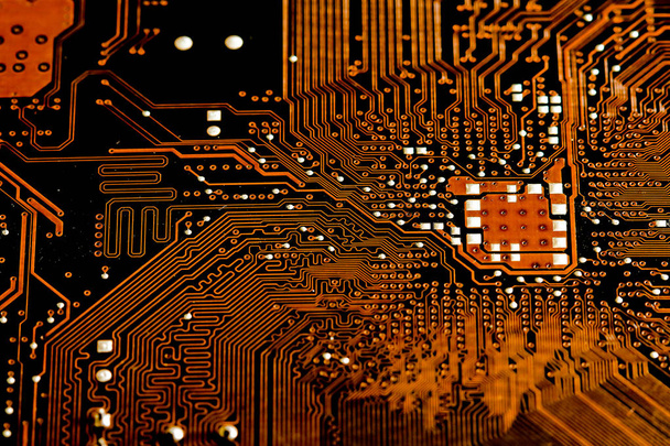 Closeup fundo placa de circuito eletrônico. Equipamento informático
. - Foto, Imagem