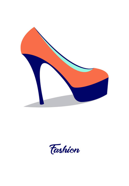 Fashion.Vector illustration with inscription,lacquered shoes on high heels - Vector, Image