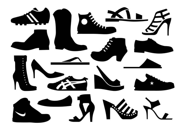 vari tipi di scarpe e sandali silhouette
 - Vettoriali, immagini