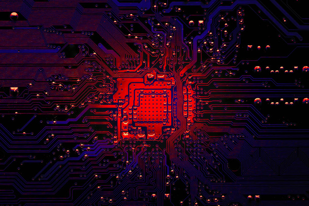 Closeup electronic circuit board background. - Photo, Image