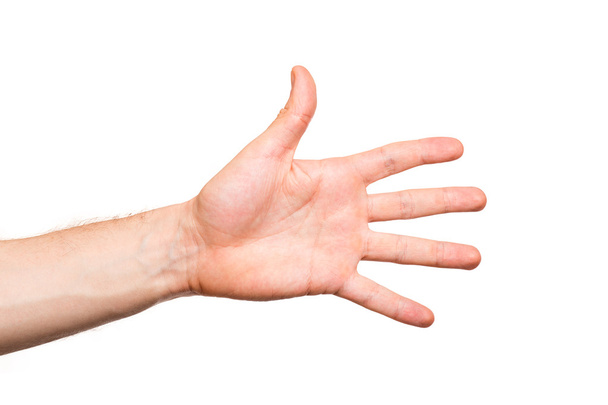 Männliche Hand auf weißem Hintergrund - Foto, Bild