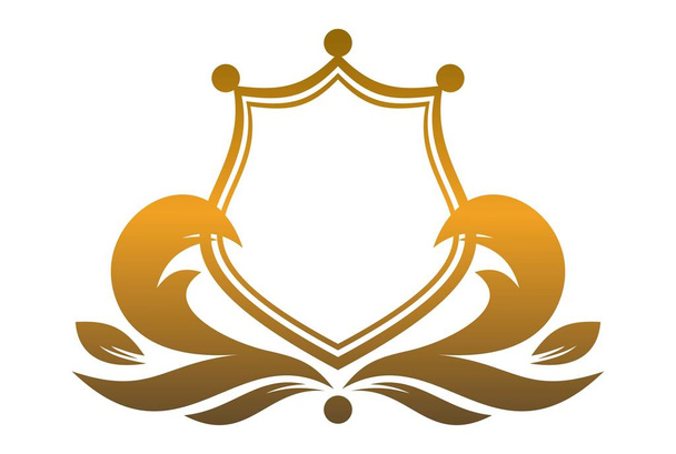 gold king shield logo - Διάνυσμα, εικόνα