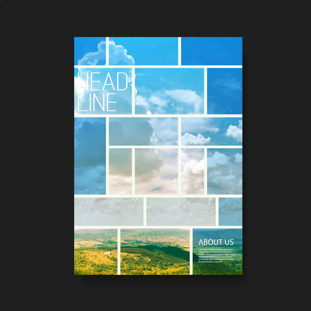     Estilo moderno Folheto Tiled ou design de capa para o seu negócio com montanhas e Sky View Image - Aplicável para Relatórios, Apresentações, Placards, Cartazes, Guias de Viagem
  - Vetor, Imagem