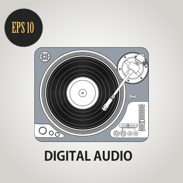 Vector illustration of DJ record player - Vector, Image