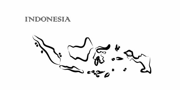 Illustration - Karte von Indonesien im abstrakten Stil. - Vektor, Bild