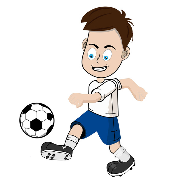 Football-in-blue-shorts - Vetor, Imagem