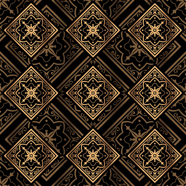 Luxury background vector. Golden royal pattern seamless. Elegance tile design for beauty spa, wedding ceremony, yoga wallpaper, packaging, wrapping paper, christmas and new year backdrop. - Διάνυσμα, εικόνα