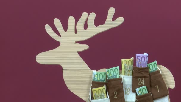 Євро рахунки в Різдвяний календар - Кадри, відео