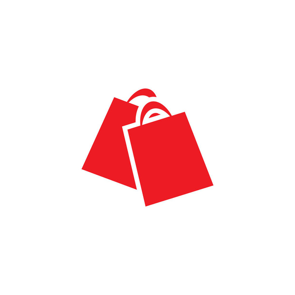 Rode boodschappentas retail logo ontwerp sjabloon vector - Vector, afbeelding