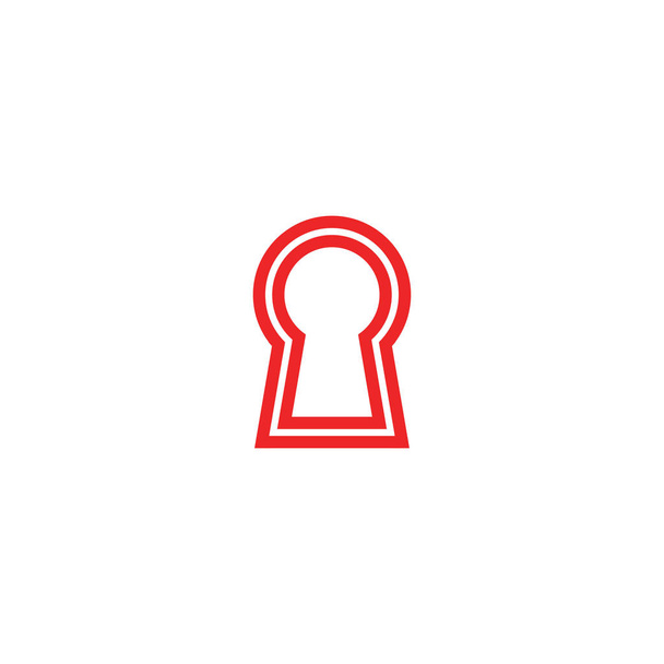 Kırmızı anahtar deliği logo tasarım şablonu vektör eps10 - Vektör, Görsel