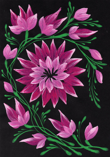 pitture guazzo fiori decorativi dipinti luminosi isolati
 - Foto, immagini