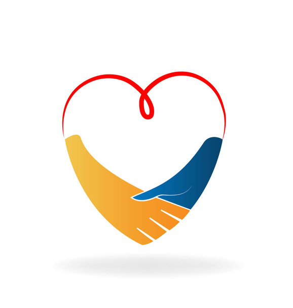 Heart handshake agreement vector - Vector, Image