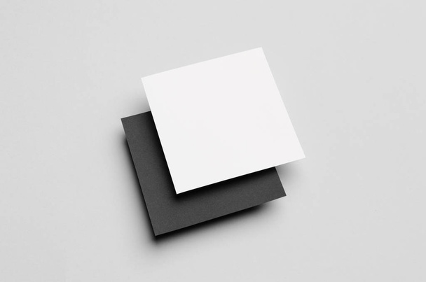 Zwarte & wit vierkant Flyer / uitnodiging Mock-Up - Foto, afbeelding