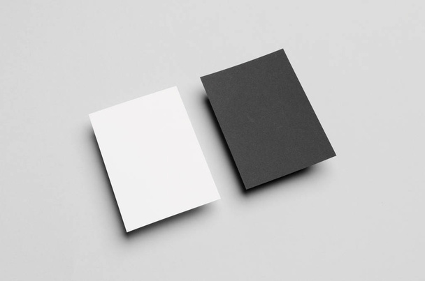 Black & White A6 Flyer / Postcard / Invitation Mock-Up - Фото, изображение