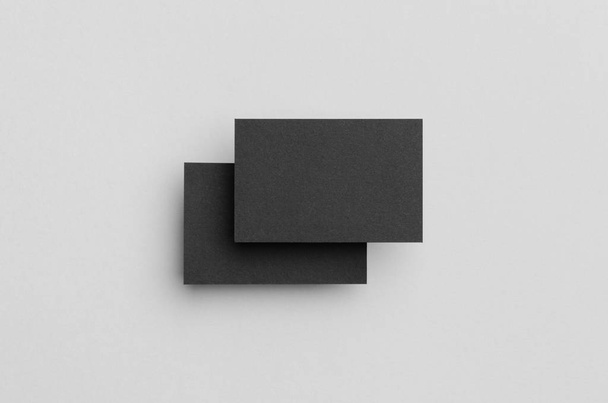 Black Business Card Mock-Up (85x55mm) - Foto, Imagen