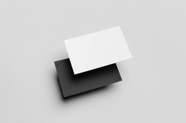 Black & White Business Card Mock-Up (85x55mm) - Foto, afbeelding