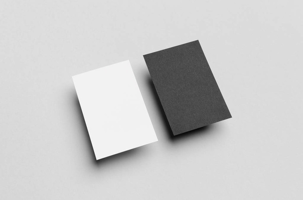 Black & White Business Card Mock-Up (85x55mm) - Photo, Image