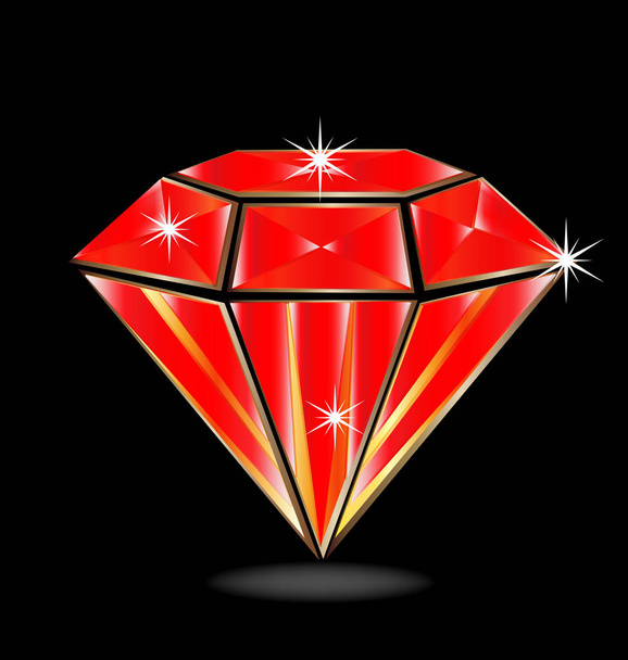 Vörös Rubin gyémánt vektor - Vektor, kép