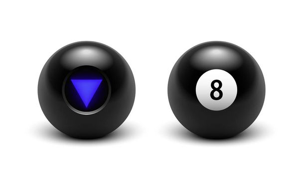 Vector illustration Magic 8 ball set. Eight. Isolated on a transparent checkered background. EPS 10 - Vektori, kuva