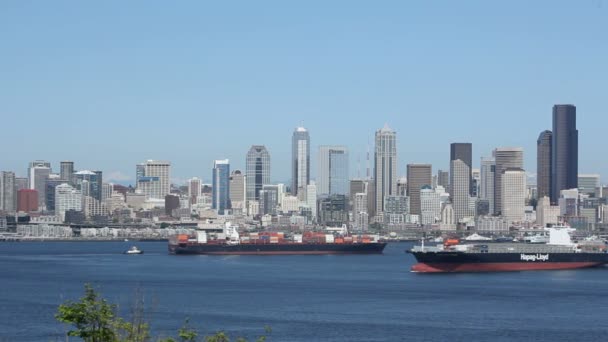 Seattle Panorama cargo freighters - Záběry, video