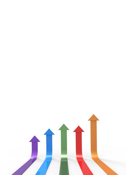 Colorful arrow. Growing business concept.3D rendering. - Foto, Imagem