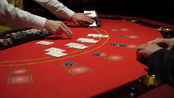 Gambling Black Jack in a casino - close up. - Footage, Video