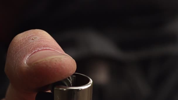 A lighter ignited and its flame shot in super slow motion - Footage, Video