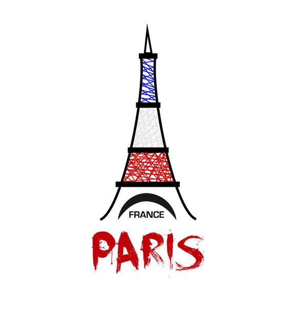 Paříž Francie, Eiffel Tower, vektorové ikony - Vektor, obrázek