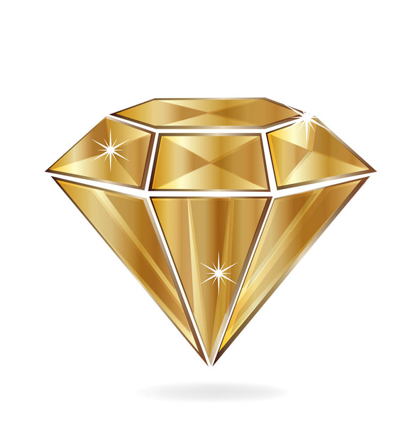 Arany gyémánt elszigetelt vektor - Vektor, kép