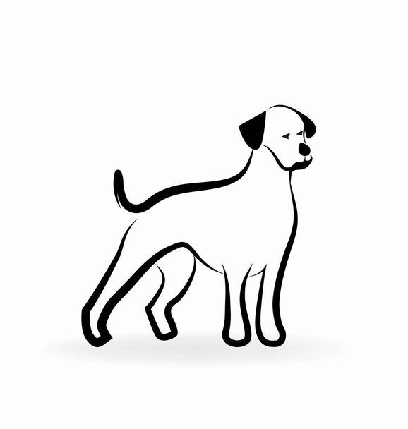 Hűséges kutya, vonalas, vektor, ikon - Vektor, kép
