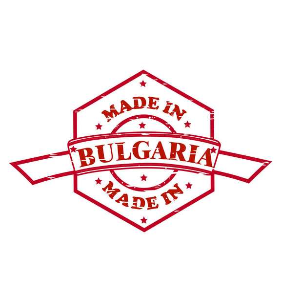 Feito na Bulgária ícone selo vermelho
 - Vetor, Imagem