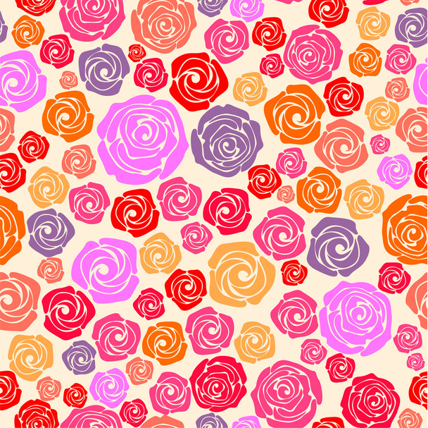 Colorful rose seamless pattern - Vector, Image