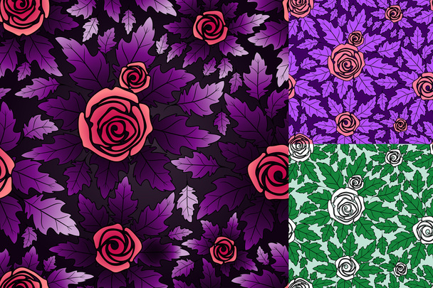 Seamless pattern with rose flowers - Vector, afbeelding