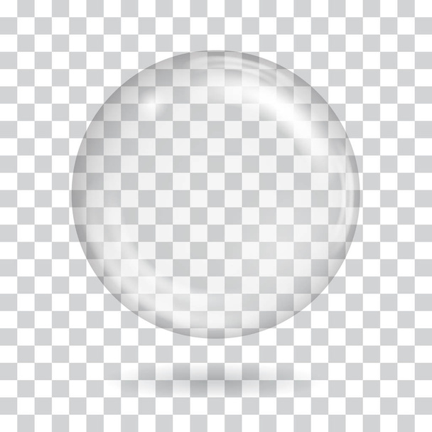 Transparent soap bubble. Glass ball vector illustration. - Vector, Image