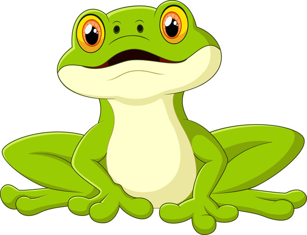 Ilustracja kreskówka ładny żaba - Wektor, obraz