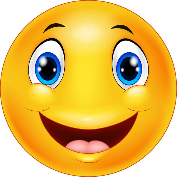 Feliz smiley emoticon rosto no fundo branco
 - Vetor, Imagem