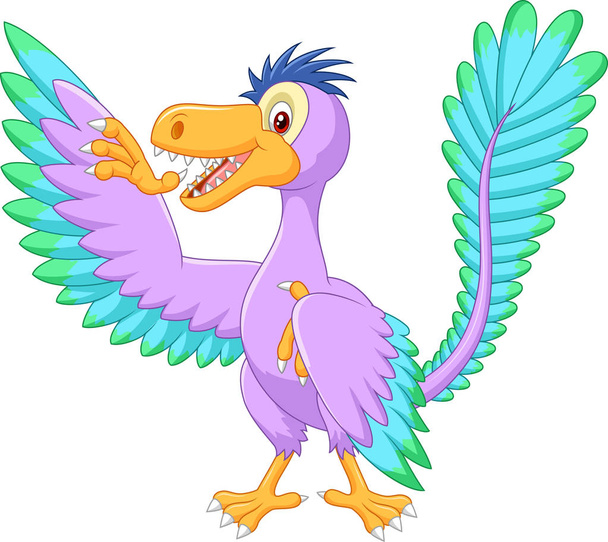 Illustration des winkenden Archaeopteryx - Vektor, Bild