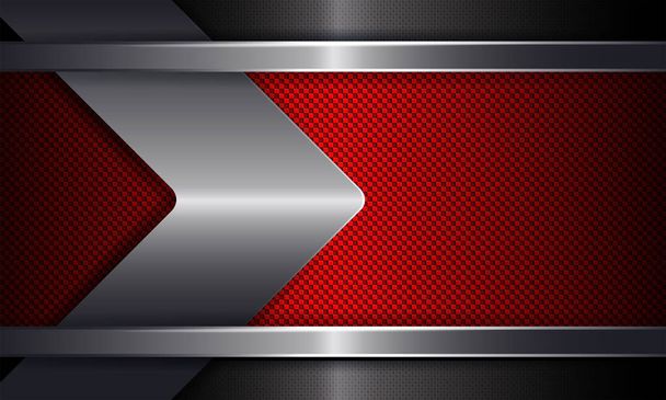 Геометрический фон с текстурированной красной рамкой с окантовкой и блестящей металлической стрелкой
. - Вектор,изображение