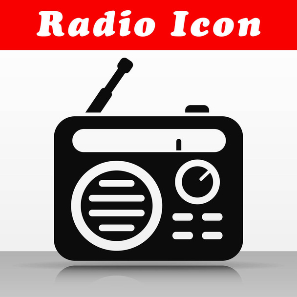 Fekete rádió vektor ikonra design illusztrációja - Vektor, kép