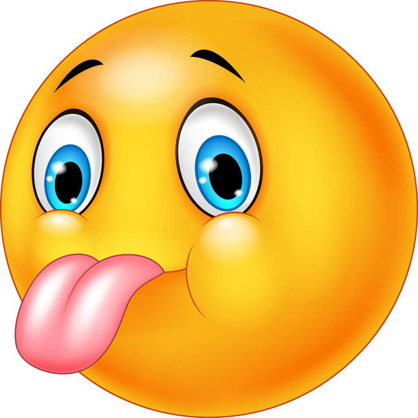 Cartoon silly face with out tongue  - Vector, Image