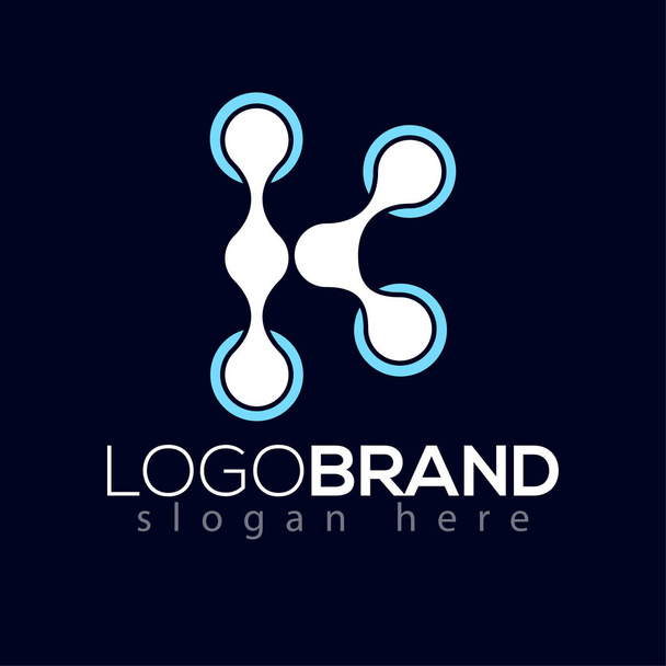 K brief technologie netwerk pictogram Logo Design Element - Vector, afbeelding