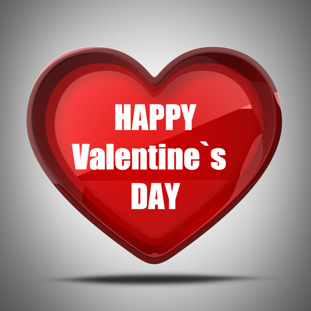 3d heart happy valentines tag. - Foto, Bild